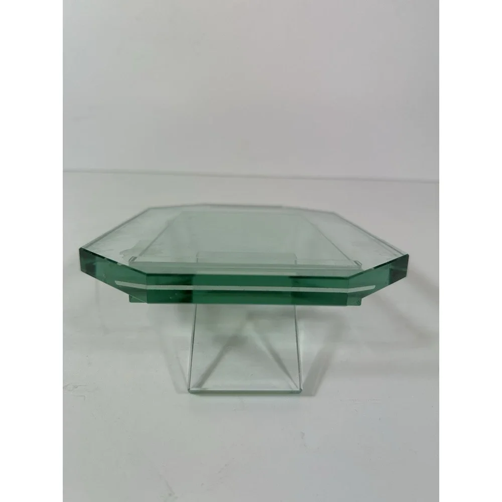 Jade Green Glass Picture Frame 4X6 Photo Free Stand Table Top Modern Octagonal